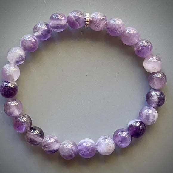Dream Amethyst Handcrafted Bead Bracelet - Picture 3 of 6